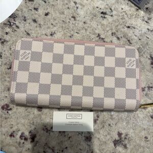 Louis Vuitton Checkered Wallet - Pink and Gray